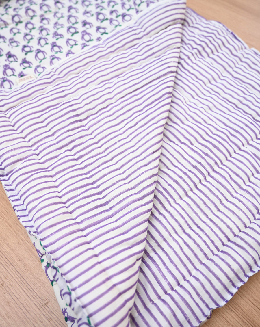 Penguin GOTS Certified Organic Cotton Quilt for Babies/Kids