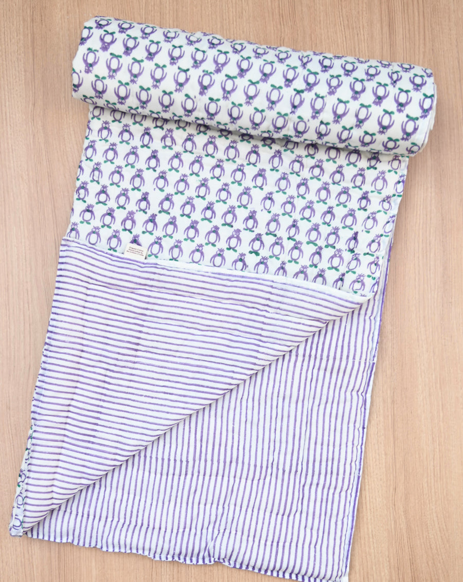 Penguin GOTS Certified Organic Cotton Quilt for Babies/Kids