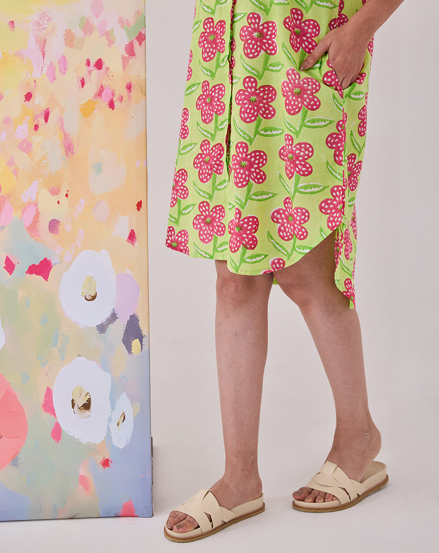 Poppy Mint Short Shirt Dress