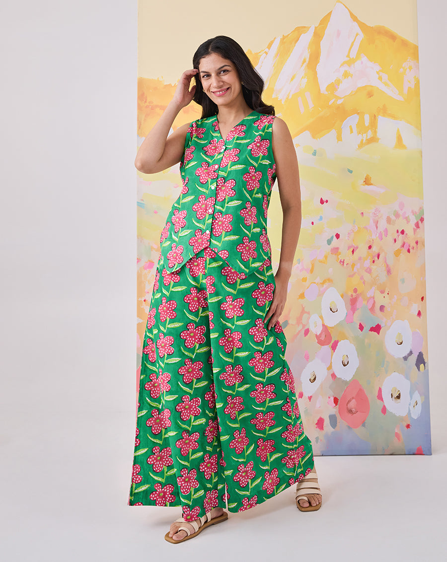 Poppy Waistcoat Cotton Co-ord Set