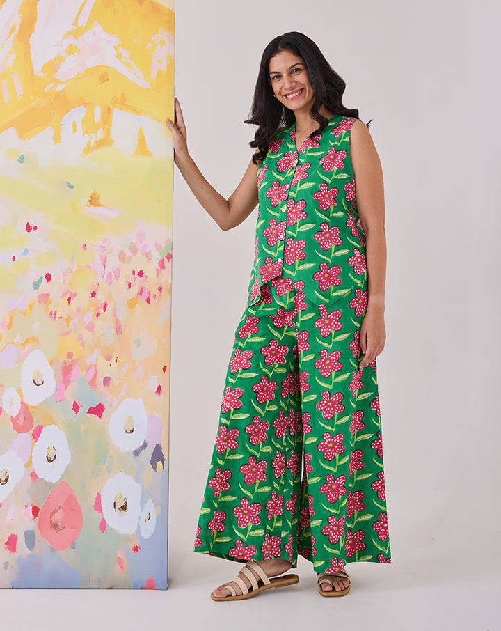 Poppy Waistcoat Cotton Co-ord Set