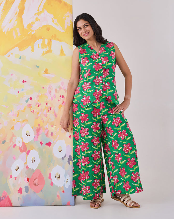 Poppy Waistcoat Cotton Co-ord Set