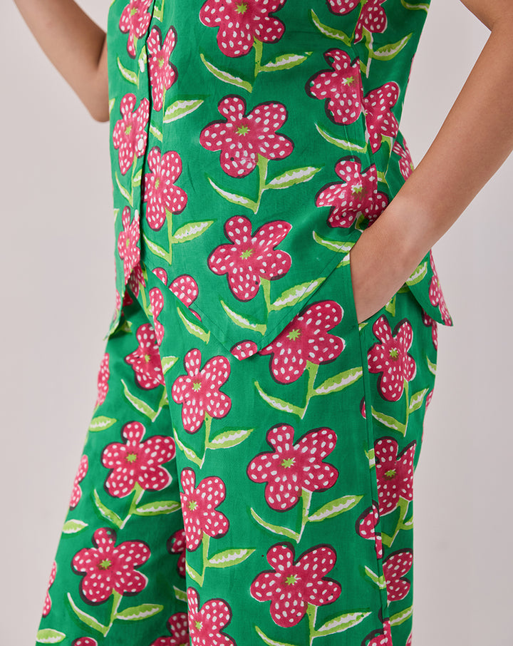 Poppy Waistcoat Cotton Co-ord Set