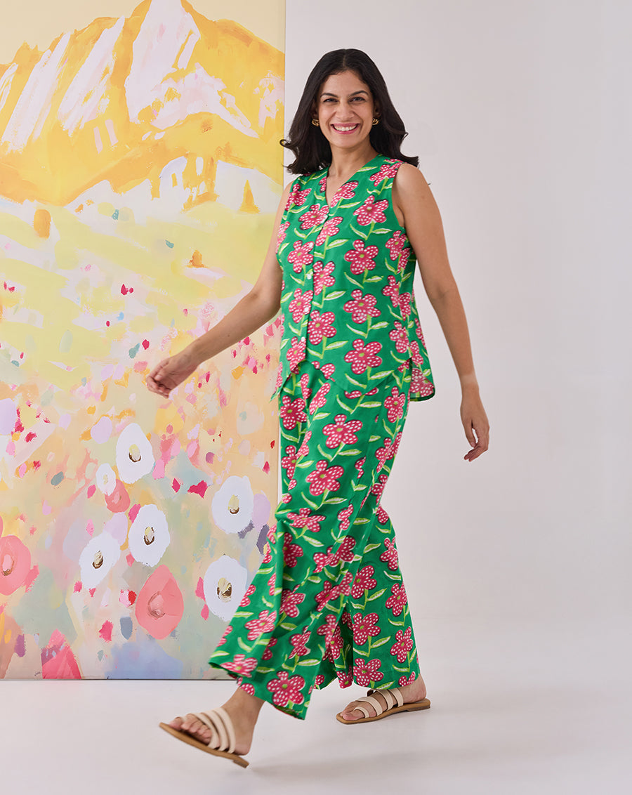 Poppy Waistcoat Cotton Co-ord Set