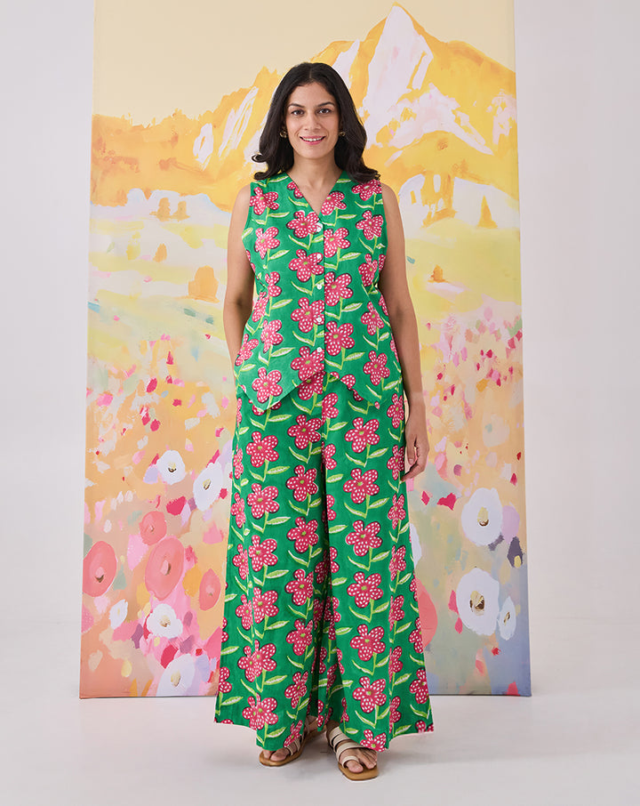 Poppy Waistcoat Cotton Co-ord Set