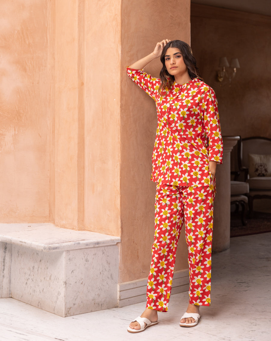 Daffodil Short Kurta Pyjama - Soft Cotton Co-ord Set