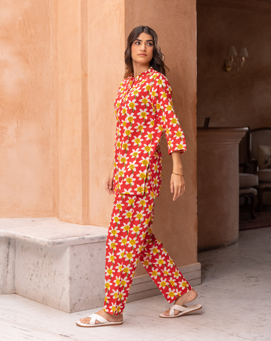 Daffodil Short Kurta Pyjama - Soft Cotton Co-ord Set