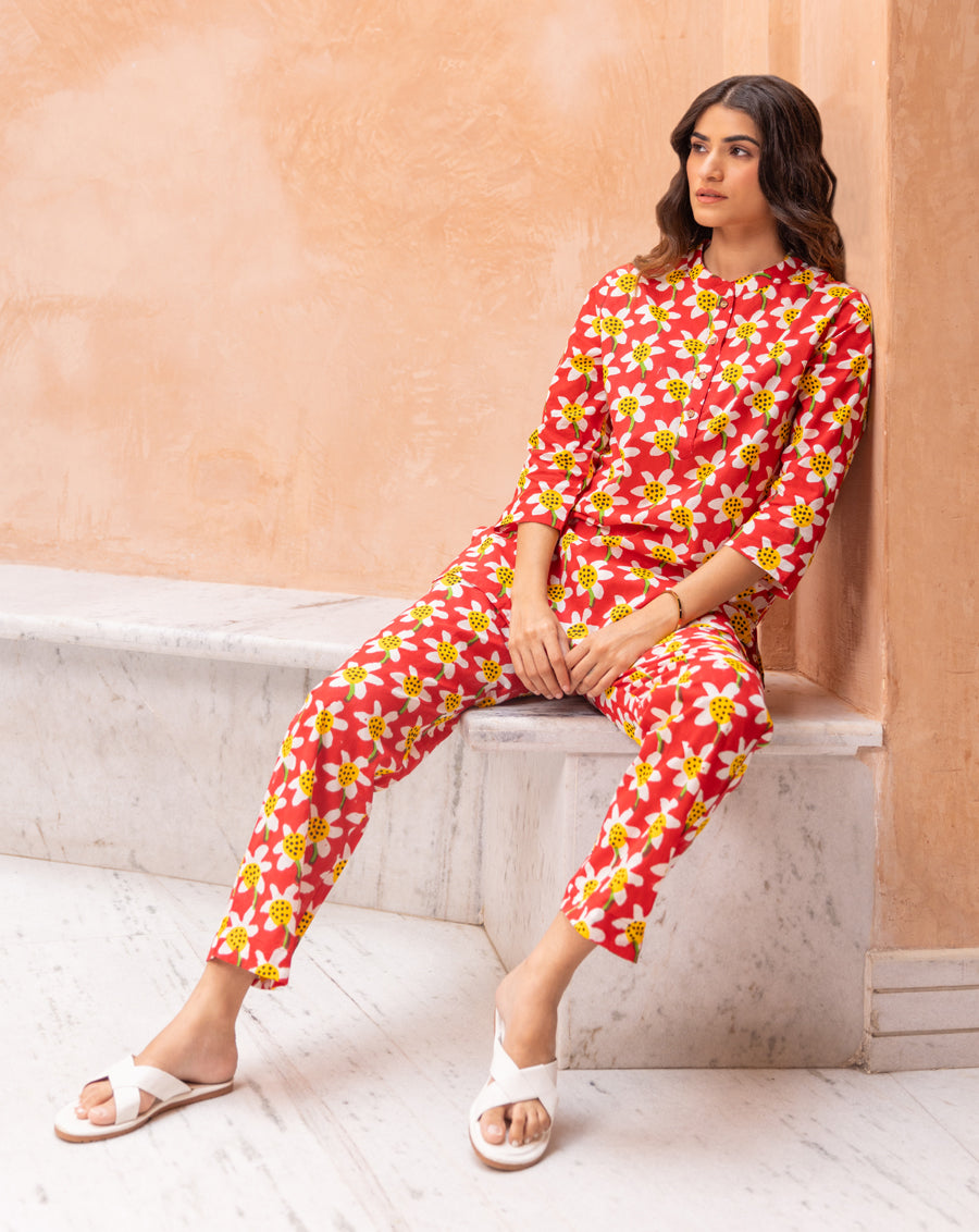 Daffodil Short Kurta Pyjama - Soft Cotton Co-ord Set