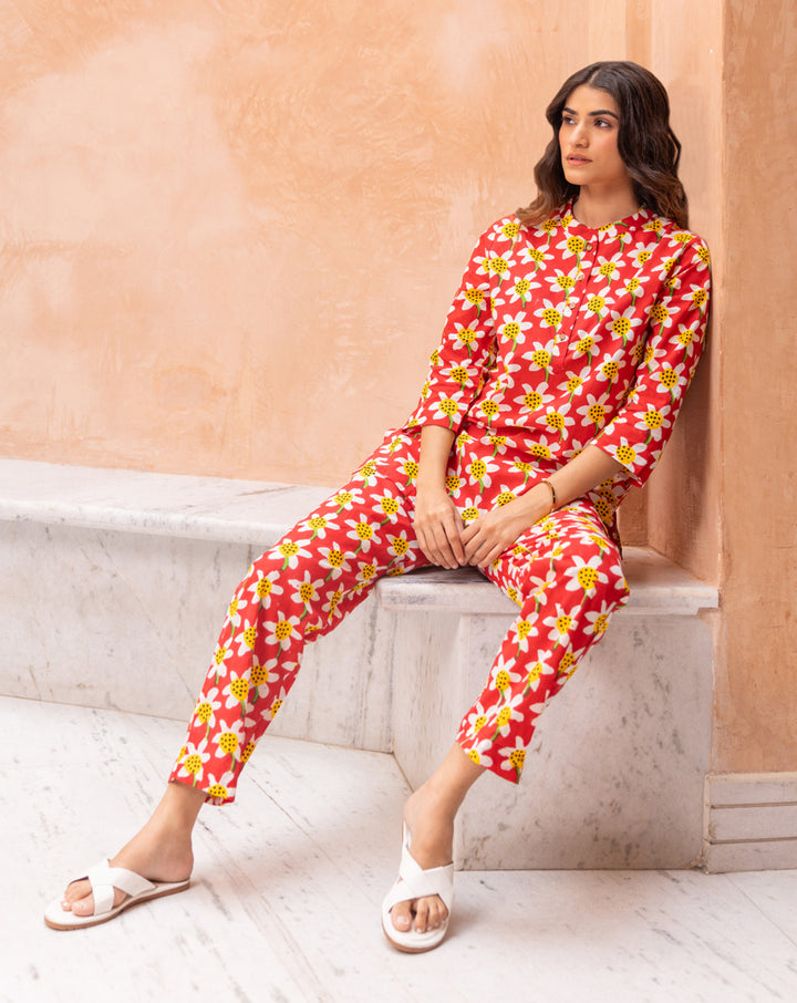 Daffodil Short Kurta Pyjama - Soft Cotton Co-ord Set