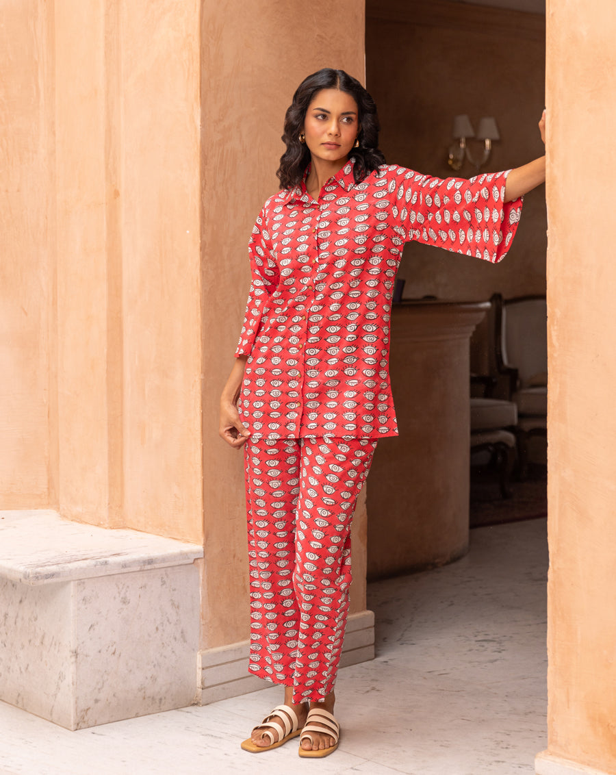 Nazar Battu Chill Jams - Soft Cotton Shirt & Pyjama Set