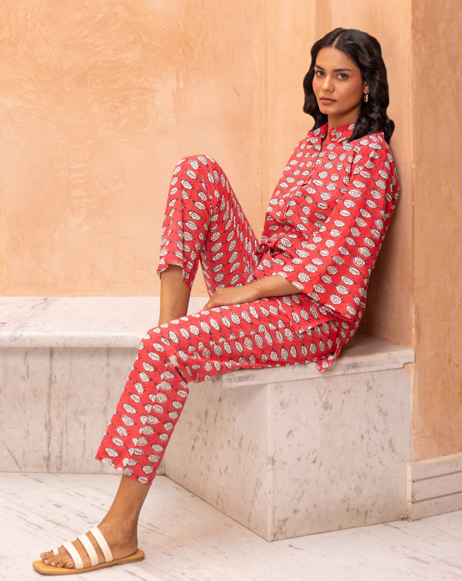 Nazar Battu Chill Jams - Soft Cotton Shirt & Pyjama Set