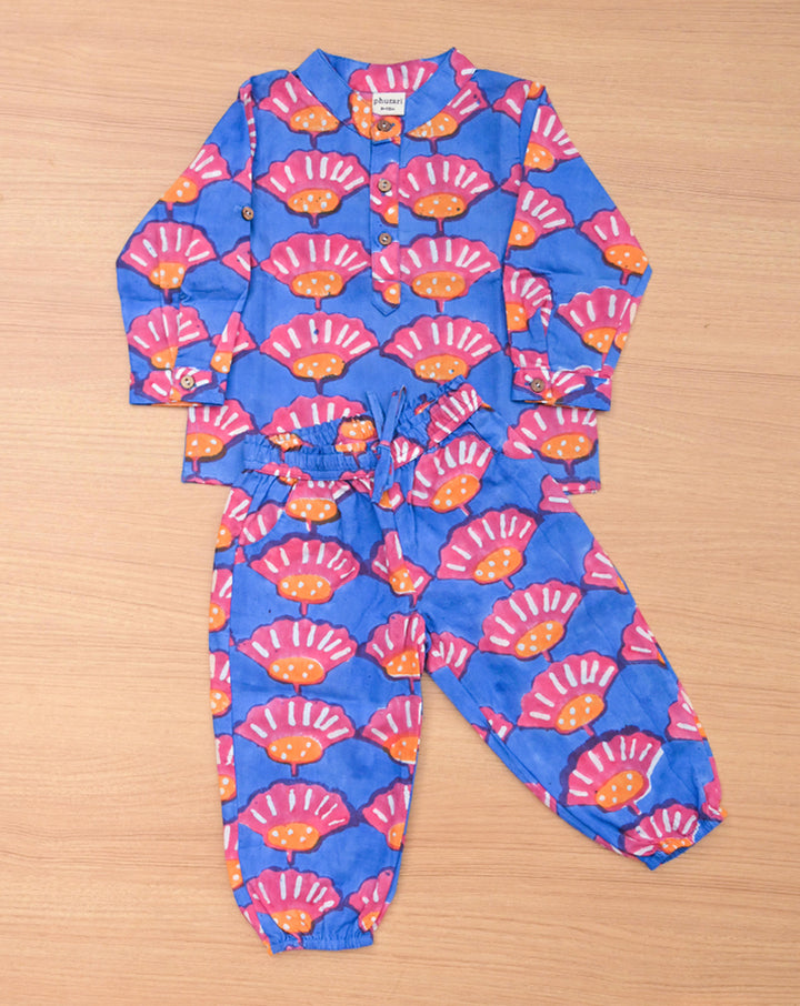 Seashells Cotton Kurta Pyjama Set for Kids