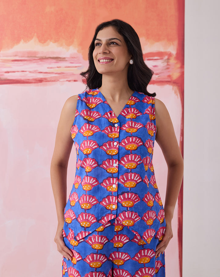 Seashells Waistcoat Cotton Co-ord Set