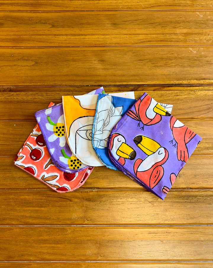 Set of 5 Cotton Baby Mulmul Handkerchief