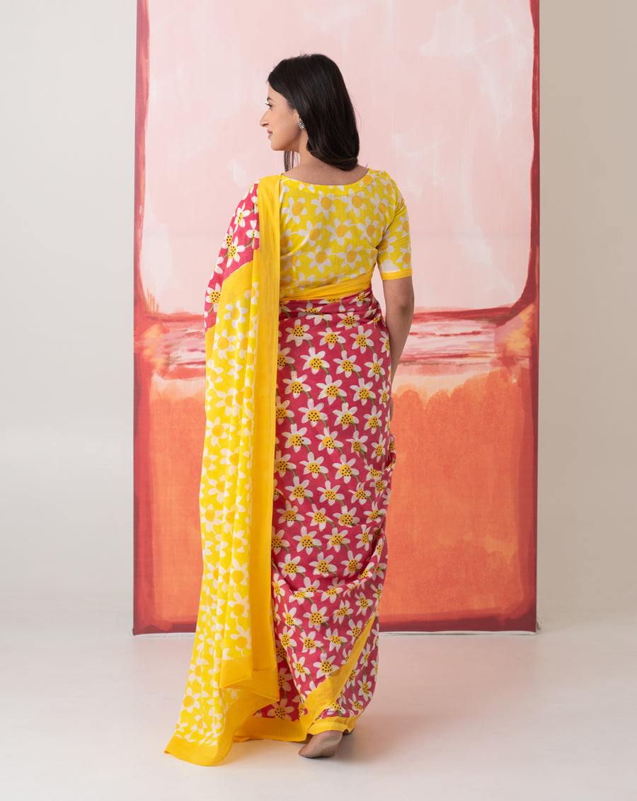 Sharmila’s Daffodil Mul Cotton Saree