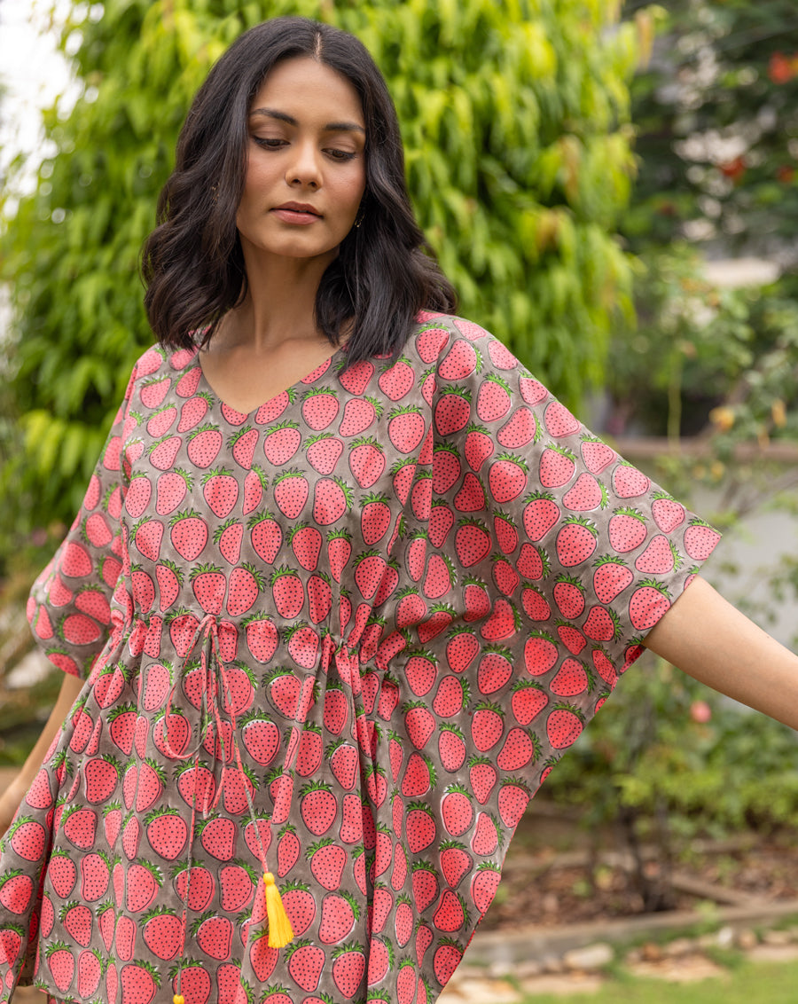 Strawberry Cotton Co-ord Set | Celeb Look | Loungewear by Phutari