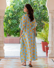 Load image into Gallery viewer, SunBurn Hand Block Printed Cotton Kaftan - Full Length
