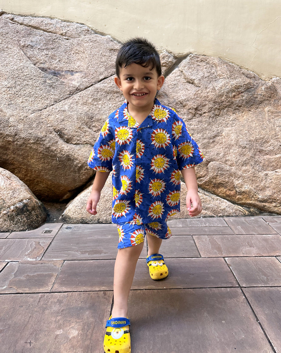 SunBurn Shortees - Soft Cotton Shirt & Shorts Set for Kids