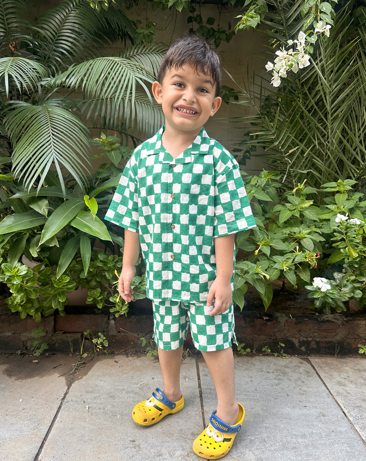 Tic Tac Shortees - Soft Cotton Shirt & Shorts Set for Kids - KSS1