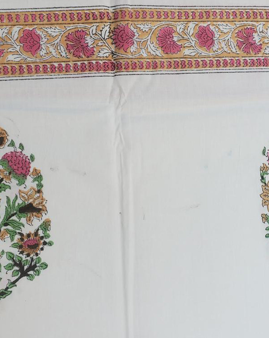 Mughal Gulabi Boota Cotton Bedsheet - Minor Defect 2