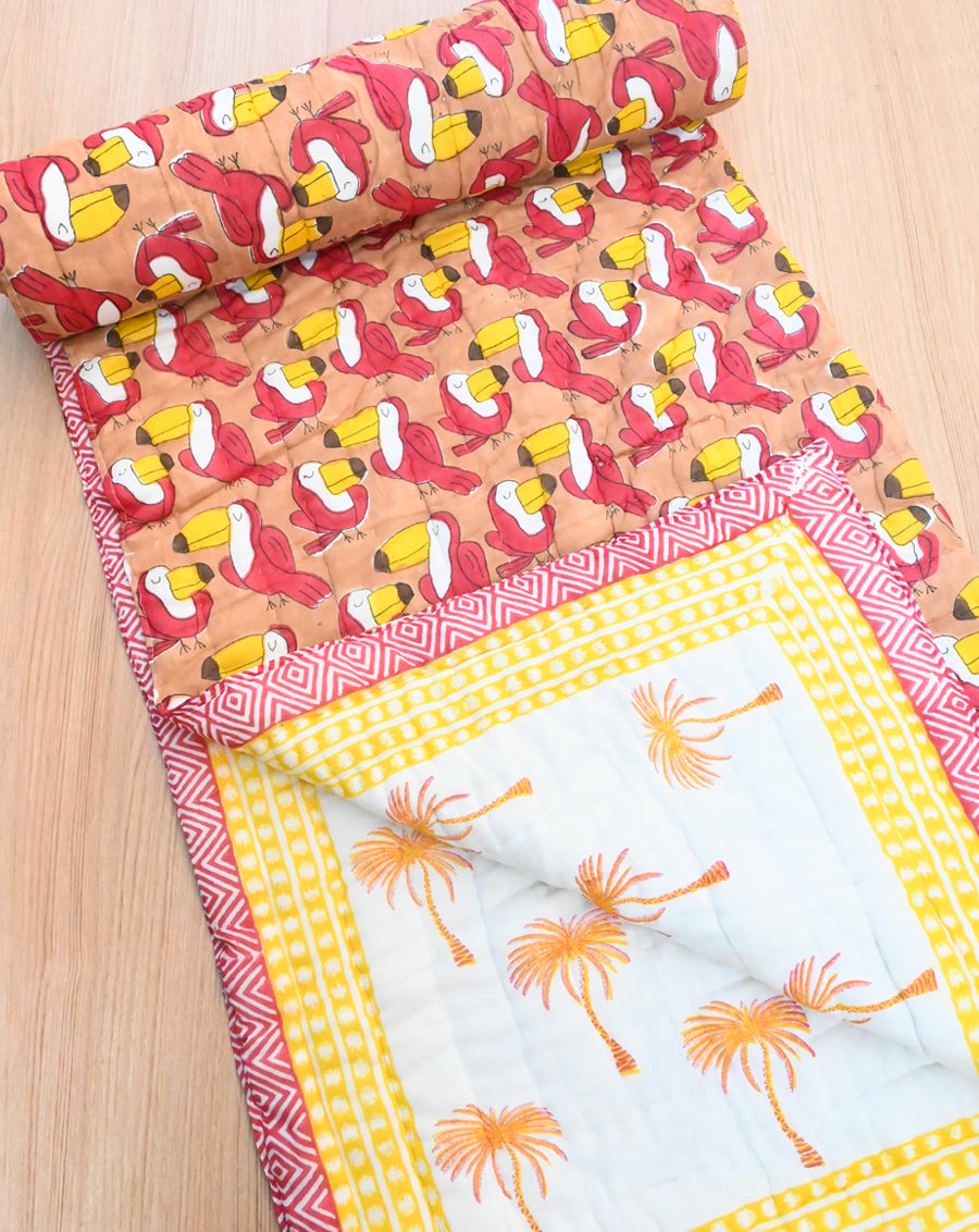 Toucan GOTS Certified Organic Cotton Quilt for Babies/Kids