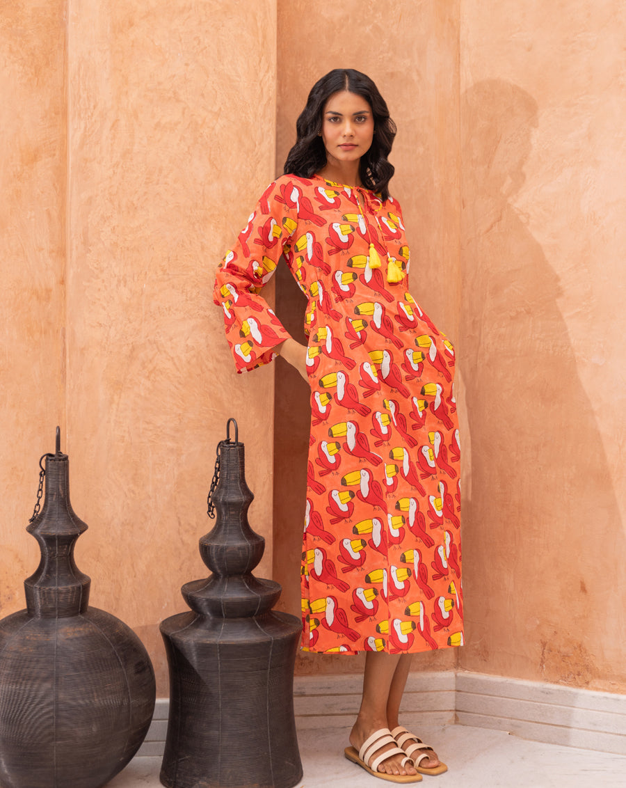 Toucan Tropical Amore - Soft Cotton Dress - PREORDER