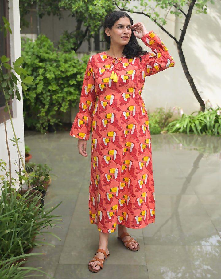 Toucan Tropical Amore - Soft Cotton Dress