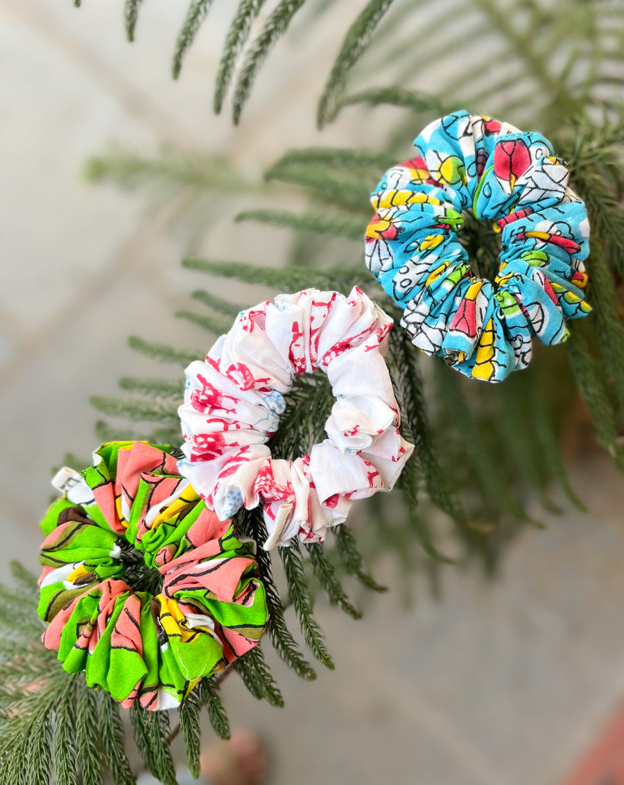 Tropical Medium Scrunchies - Pack of 3