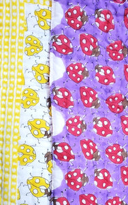 LoveBug GOTS Certified Organic Cotton Quilt for Babies/Kids-Minor Defect-BQ1