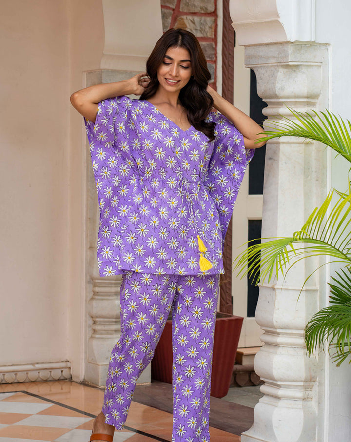 Whoopsie Daisy Purple Chill Jams Cotton Co-ord Set