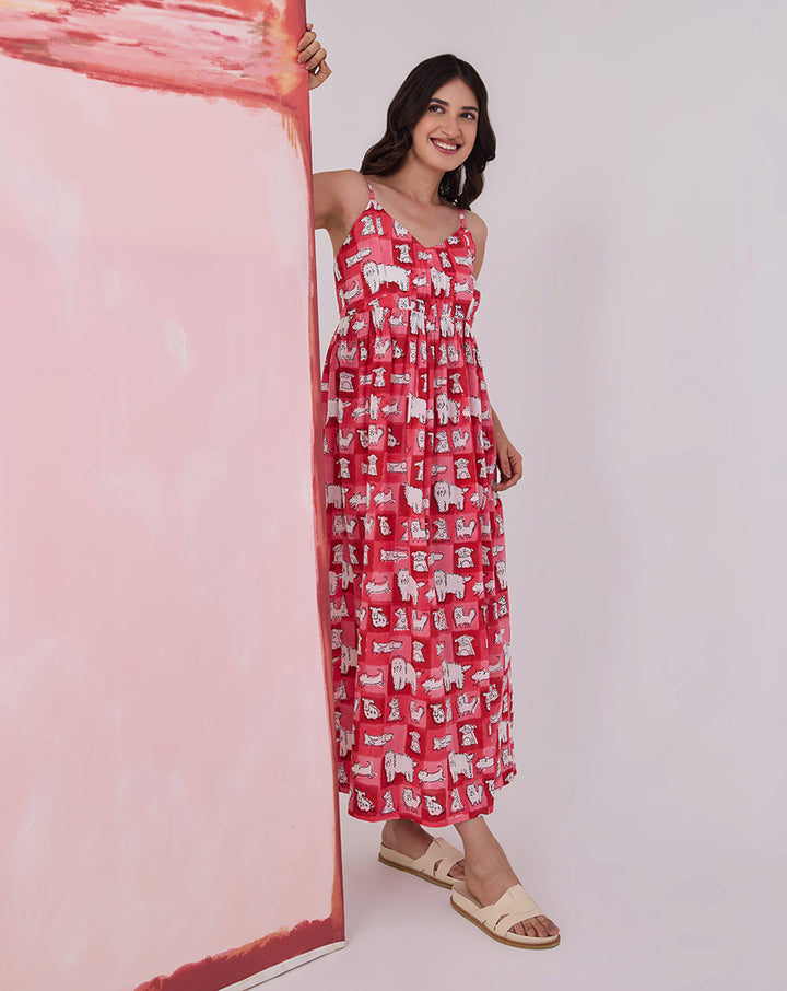 Woof Cotton Strappy Dress