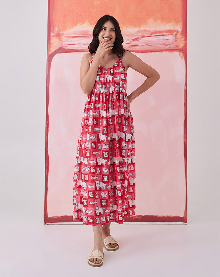 Woof Cotton Strappy Dress