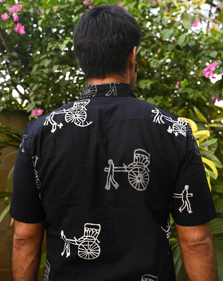 Baggie Cotton Men's Half Sleeves Shirt