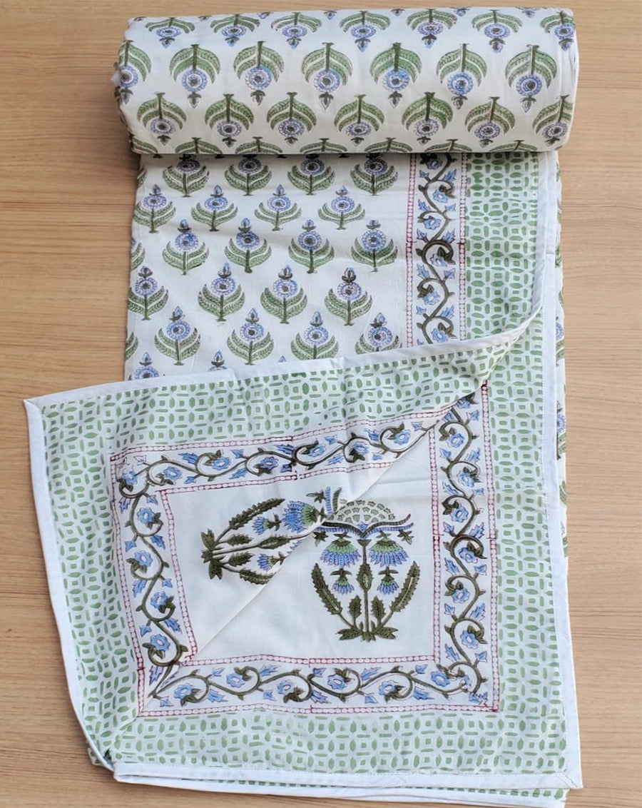 Morpankhi Hand Block Printed Cotton Dohar-Minor Defect