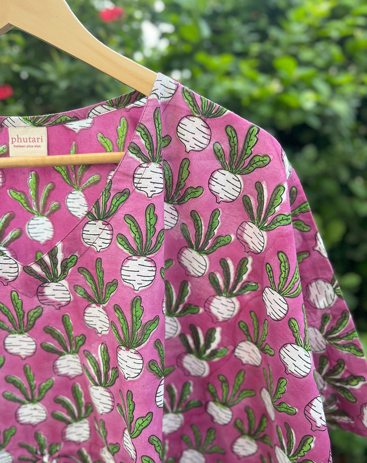 Beet-the-Root Chill Jams Cotton Co-ord Set | Light Plum Shade