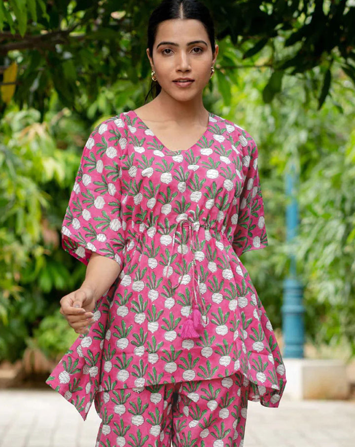 Beet-the-Root Chill Jams Cotton Co-ord Set | Light Plum Shade