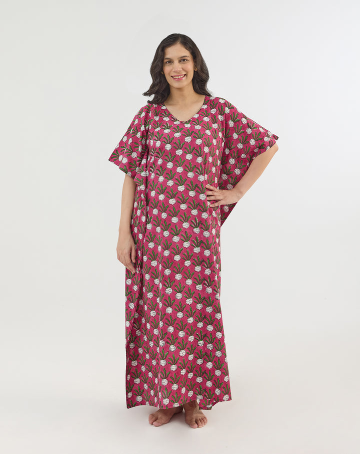 Beet-the-Root Maxi Kaftan Dress