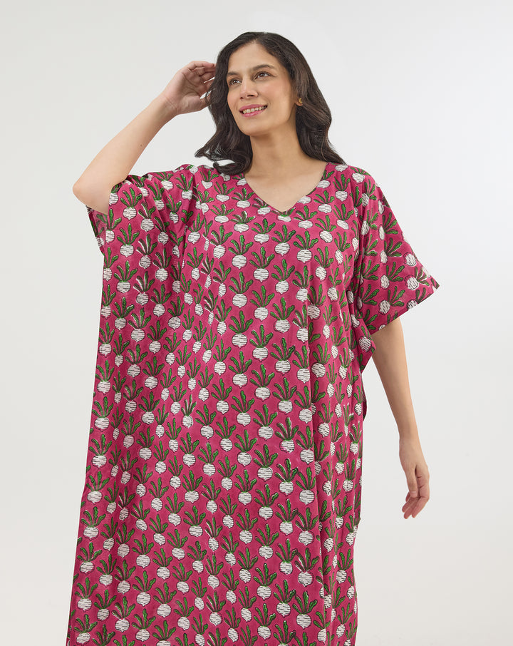 Beet-the-Root Maxi Kaftan Dress
