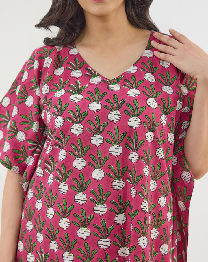Beet-the-Root Maxi Kaftan Dress