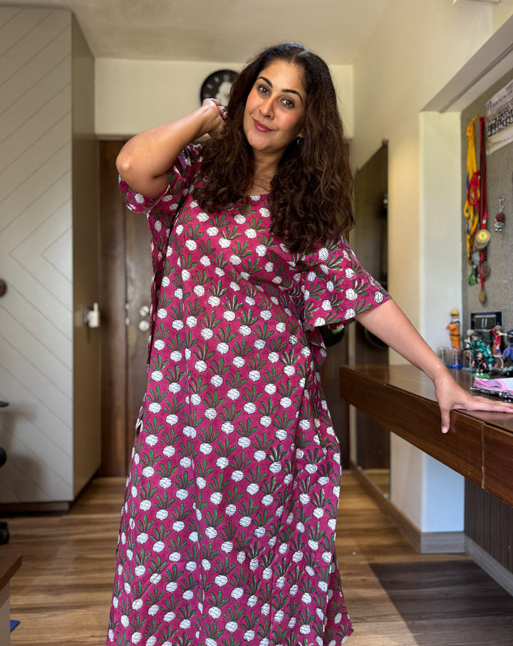 Beet-the-Root Maxi Kaftan Dress