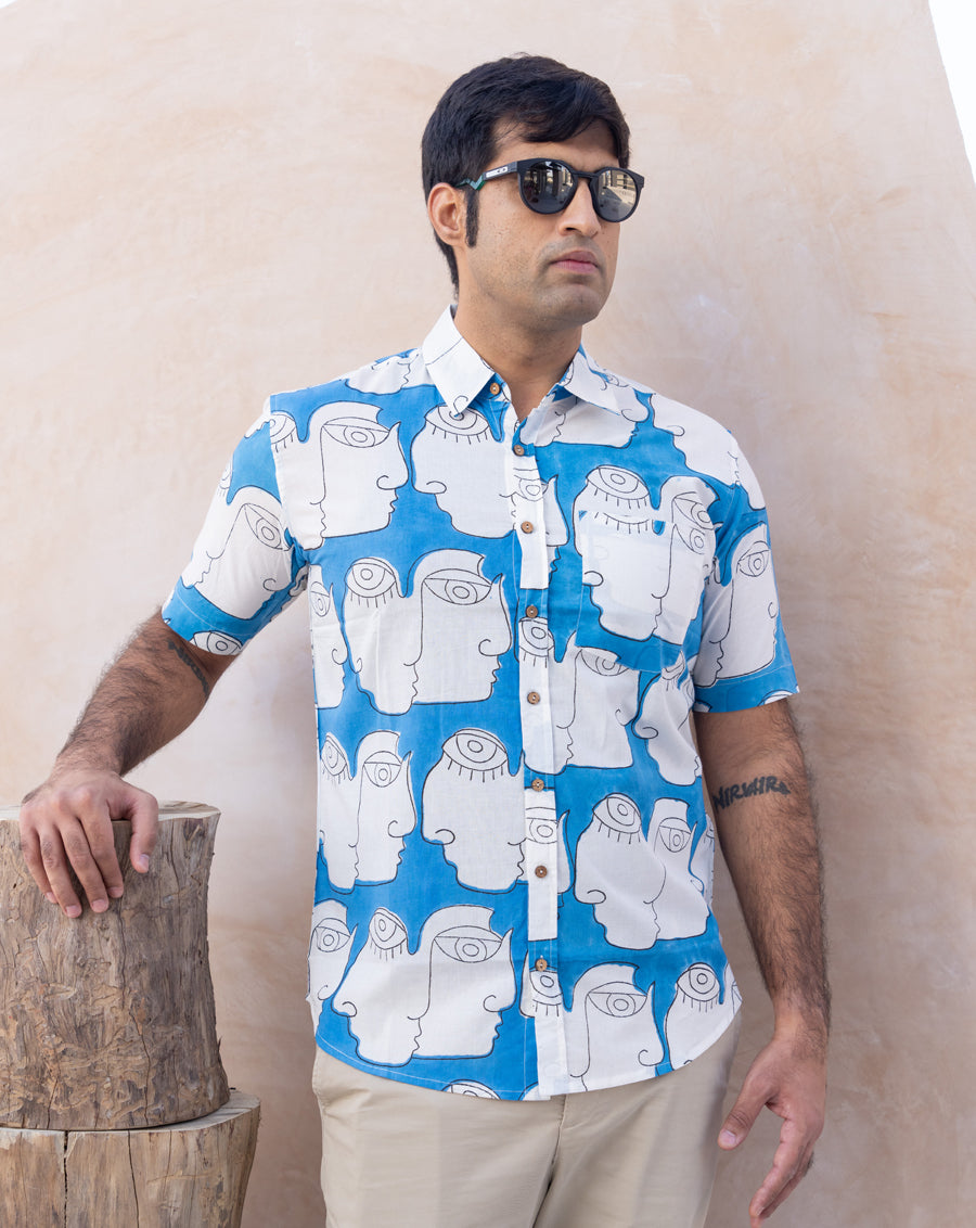 Chehre Cotton Men's Half Sleeves Shirt