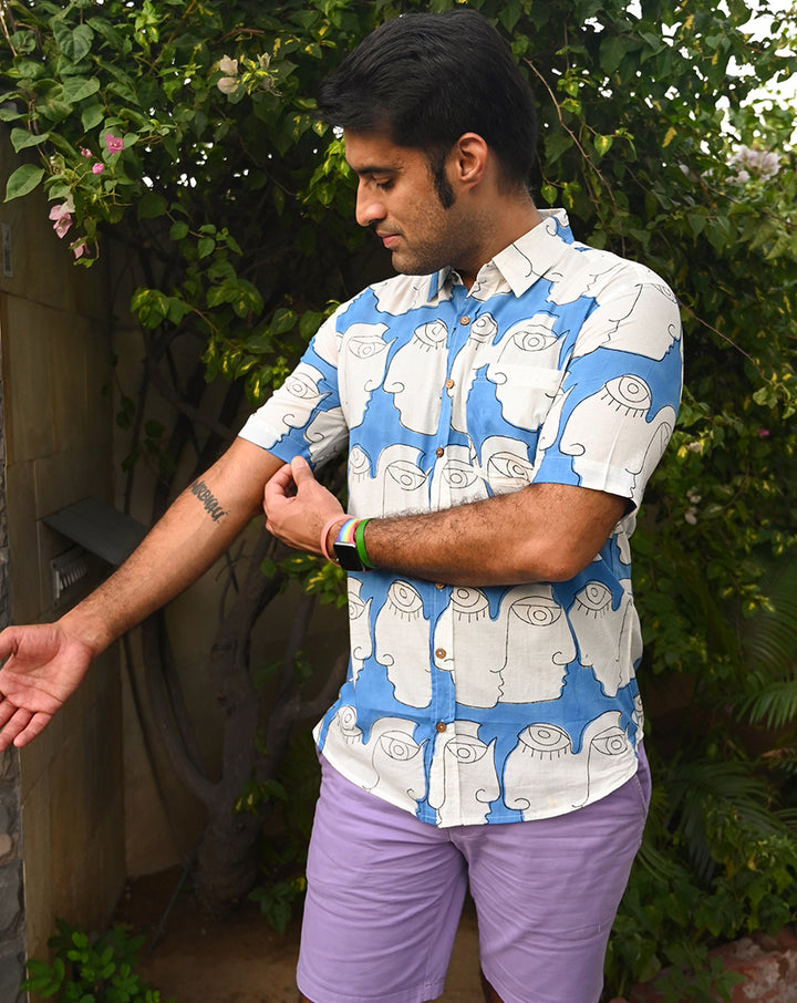 Chehre Cotton Men's Half Sleeves Shirt