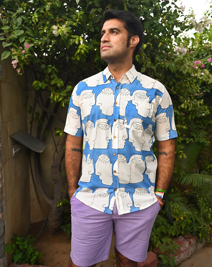 Chehre Cotton Men's Half Sleeves Shirt