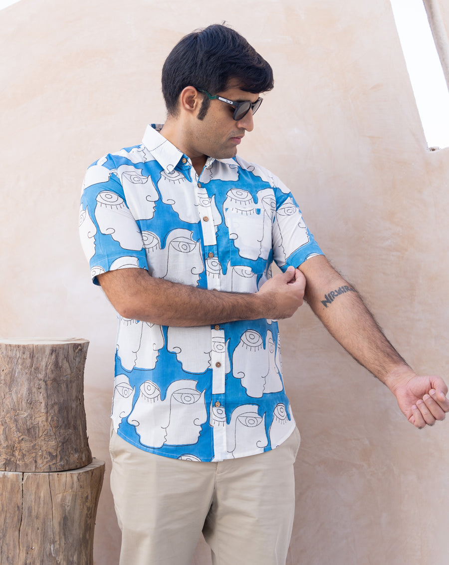 Chehre Cotton Men's Half Sleeves Shirt