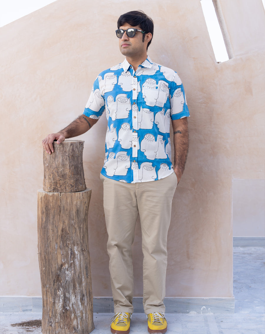 Chehre Cotton Men's Half Sleeves Shirt