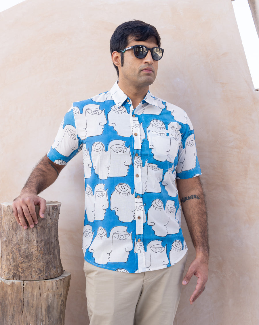 Chehre Cotton Men's Half Sleeves Shirt