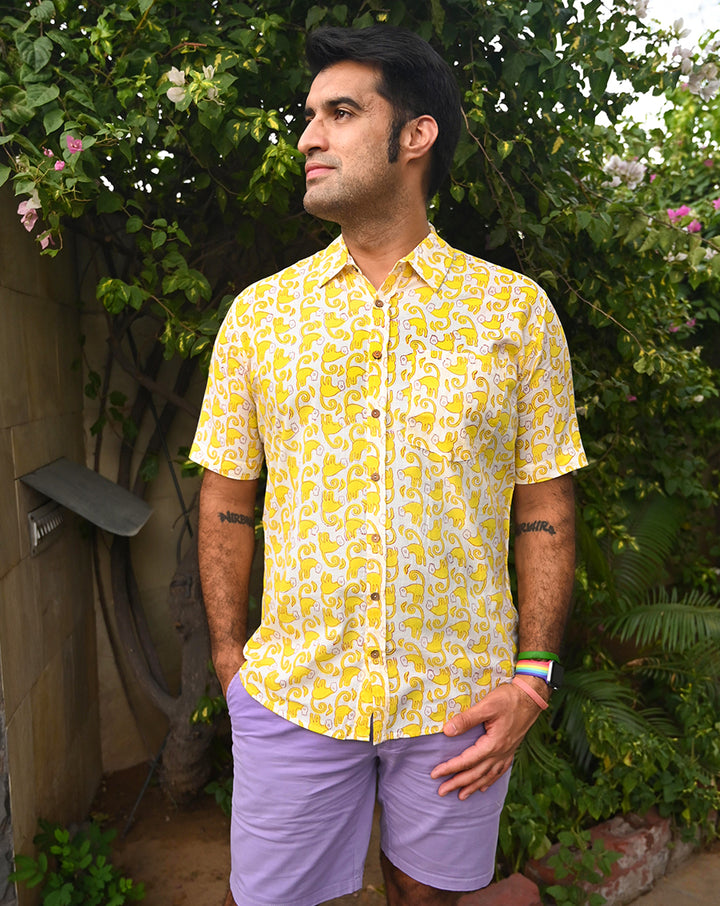 Funky Monkey Cotton Men's Half Sleeves Shirt