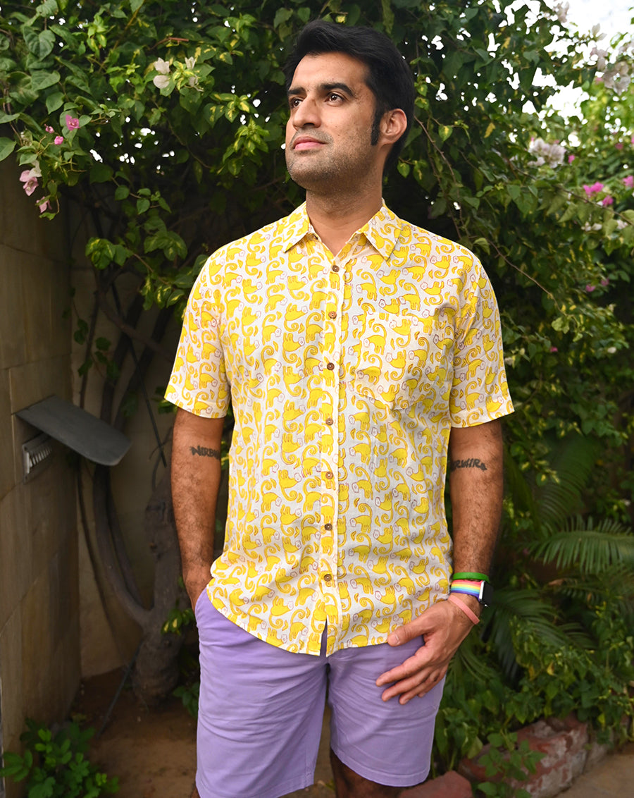 Funky Monkey Cotton Men's Half Sleeves Shirt
