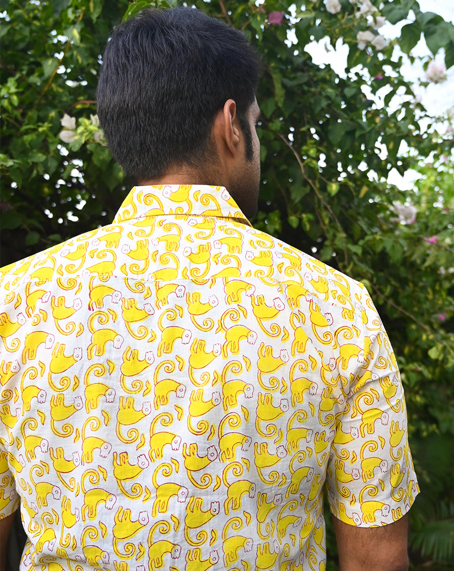 Funky Monkey Cotton Men's Half Sleeves Shirt