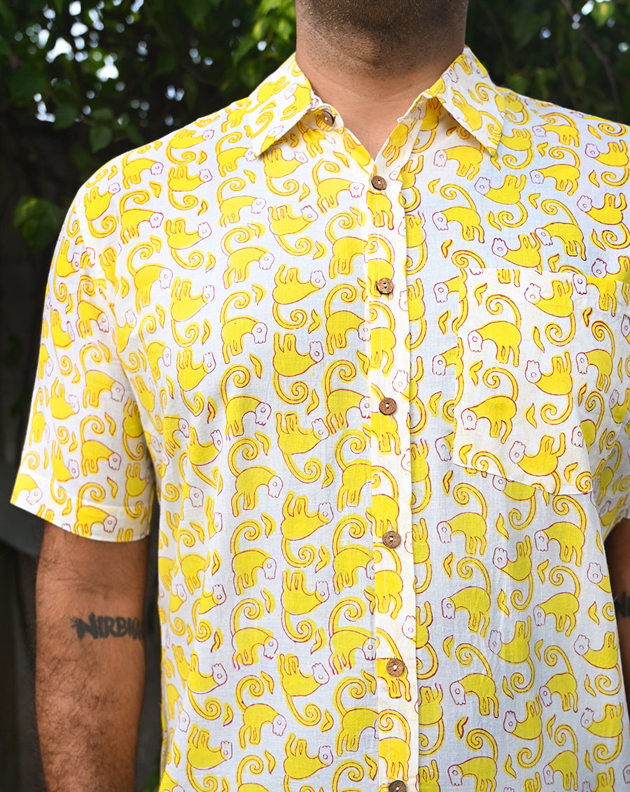 Funky Monkey Cotton Men's Half Sleeves Shirt
